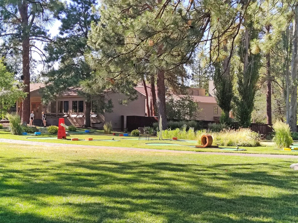 A lively exterior scene with a house, green lawn, children playing, and colorful outdoor structures. The setting exudes energy, family fun, and opportunities for outdoor games and gatherings, surrounded by nature.